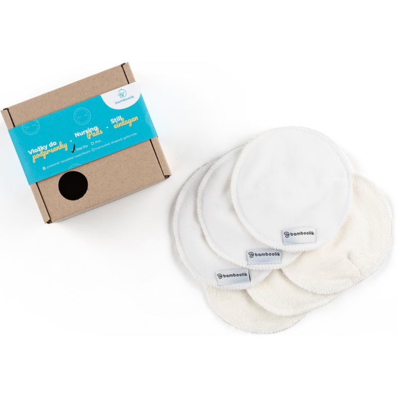 Bamboolik Reusable Shaped Nursing Pads Terry & Stay Dry Coussinets D’allaitement Lavables 6 Pcs