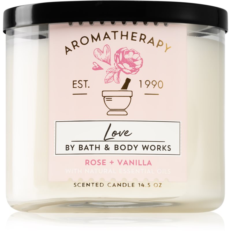 Bath & Body Works Aromatherapy Rose & Vanilla vonná svíčka 411 g