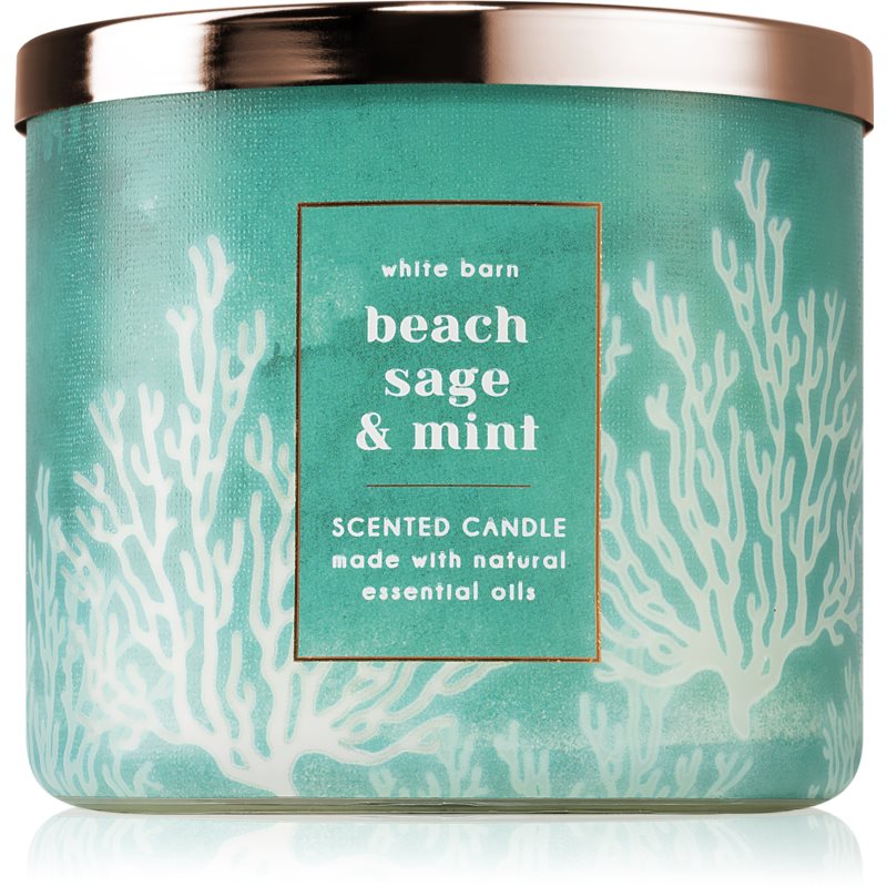Bath & Body Works Beach Sage & Mint kvapioji žvakė 411 g