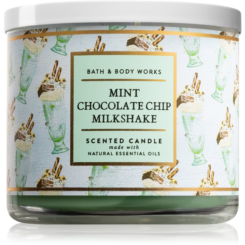 Bath & Body Works Mint Chocolate Chip Milkshake vonná svíčka 411 g