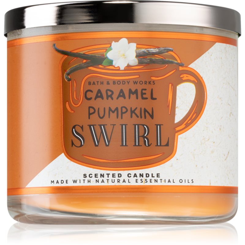 Bath & Body Works Caramel Pumpkin Swirl kvapioji žvakė su eteriniais aliejais I. 411 g