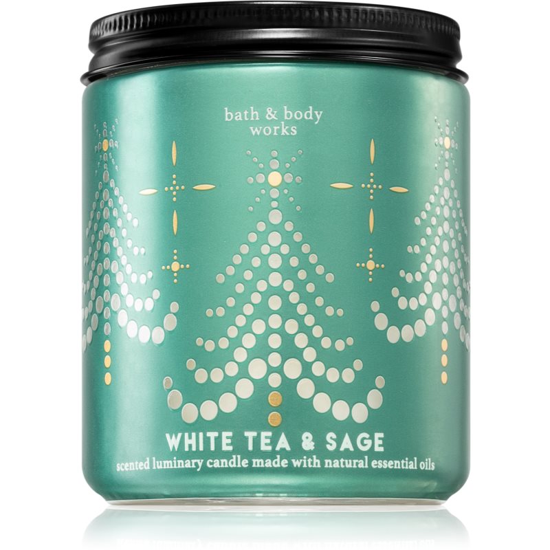 

Bath & Body Works White Tea & Sage aроматична свічка з есенціальними маслами ІІ