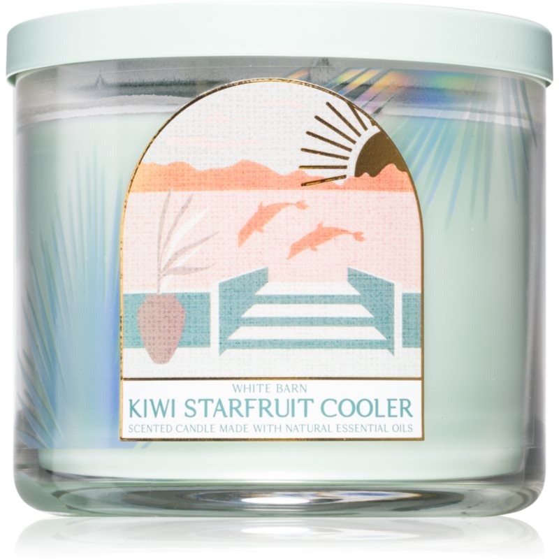 Bath & Body Works Kiwi Starfruit Cooler vonná sviečka s esenciálnymi olejmi I. 411 g
