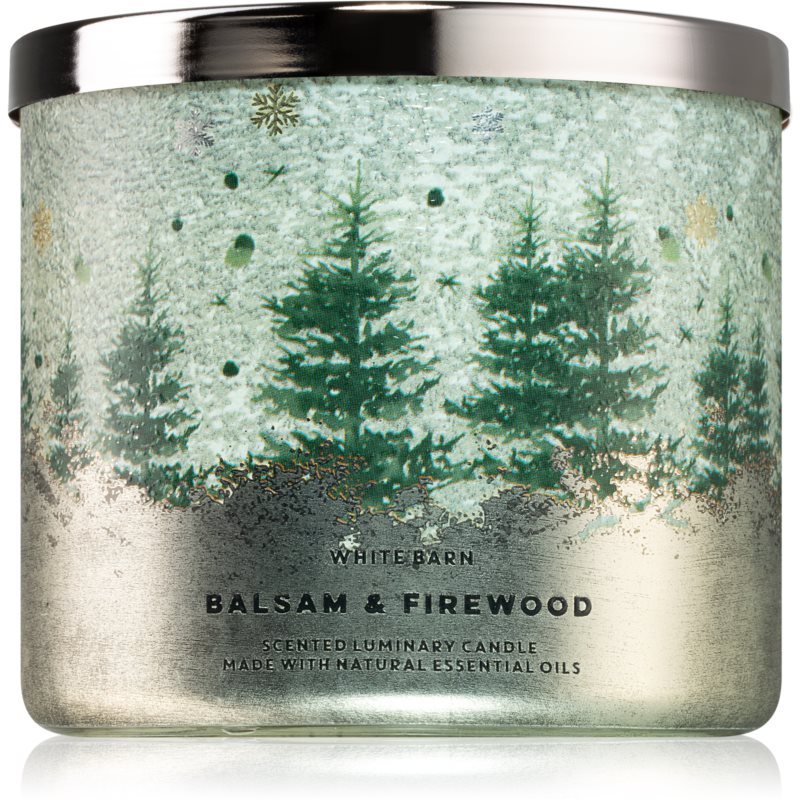 Bath & Body Works Balsam & Firewood vonná sviečka 411 g