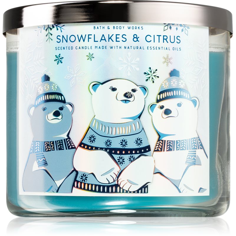 Bath & Body Works Snowflakes & Citrus vonná sviečka I. 411 g