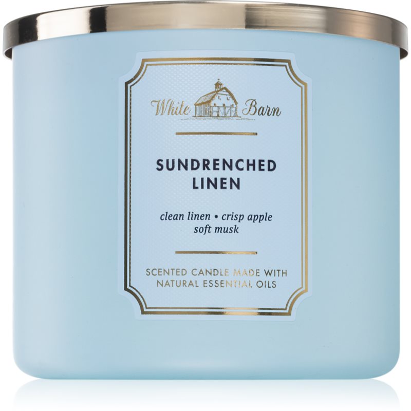 Bath & Body Works Sundrenched Linen vonná svíčka 411 g