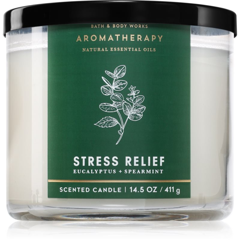 Bath & Body Works Stress Relief Eucalyptus & Spearmint vonná svíčka 411 g