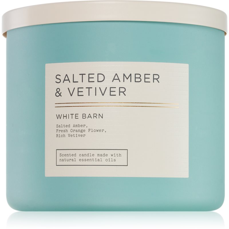 Bath & Body Works Salted Amber & Vetiver aроматична свічка 411 гр
