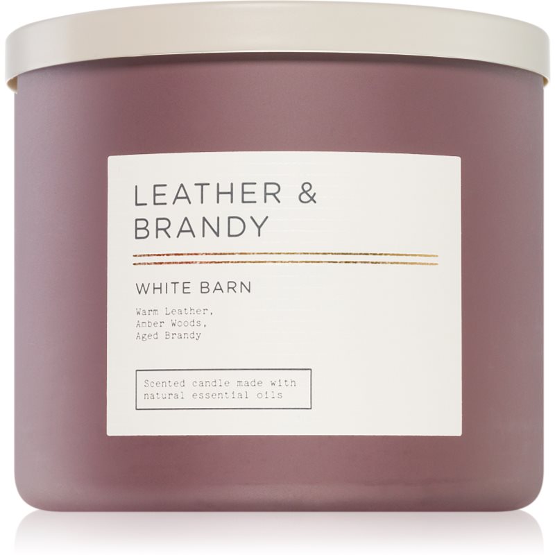 Bath & Body Works Leather & Brandy aроматична свічка 411 гр