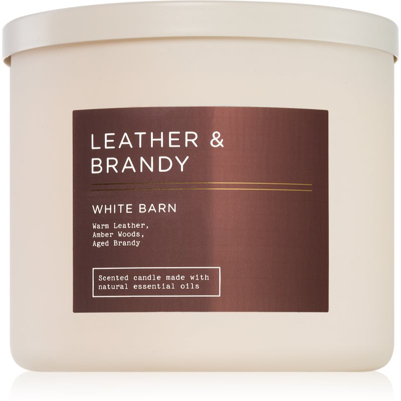 Bath & Body Works Leather & Brandy Scented Candle 411 G