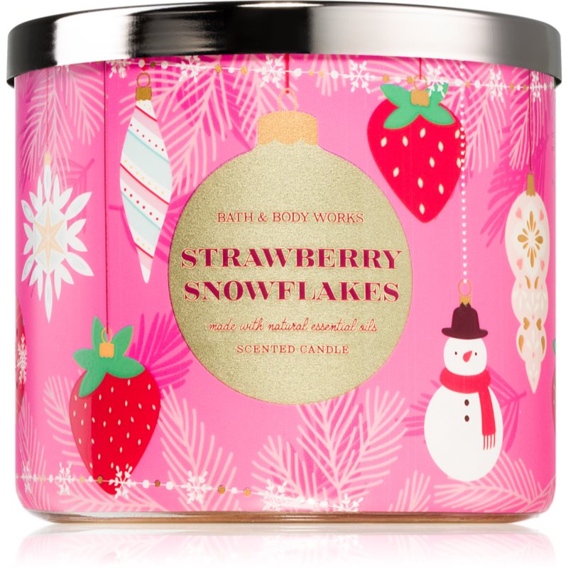 Bath & Body Works Strawberry Snowflakes vonná svíčka 411 g