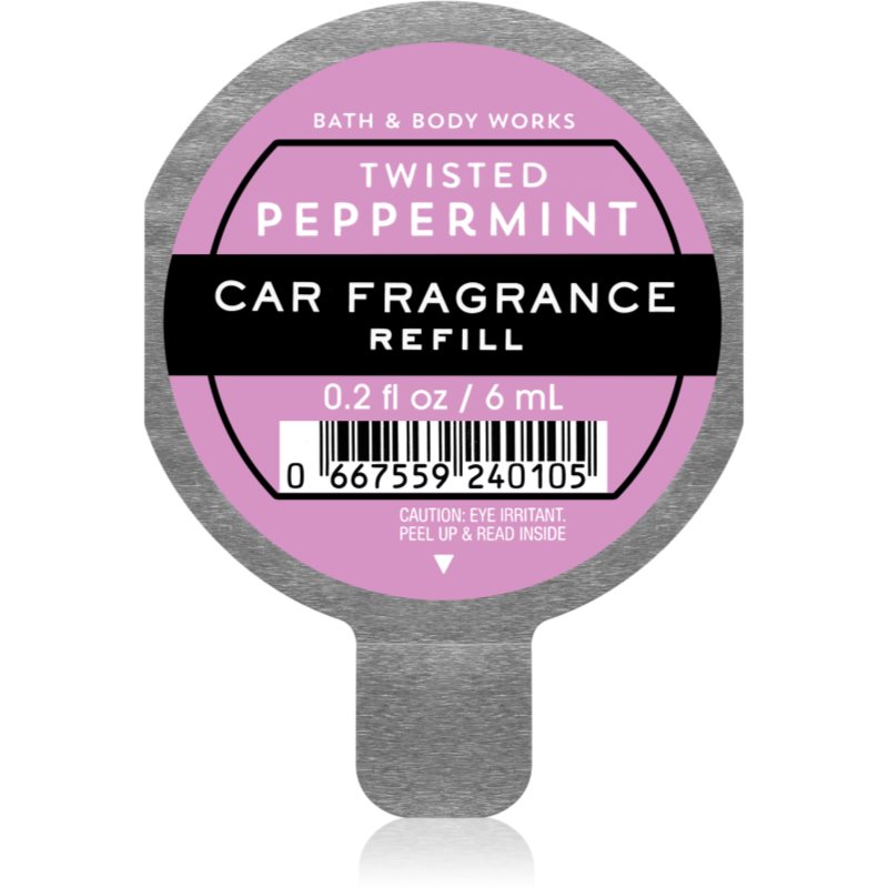 Bath & Body Works Twisted Peppermint vůně do auta náhradní náplň 6 ml