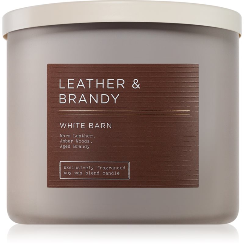 Bath & Body Works Leather & Brandy vonná svíčka 411 g