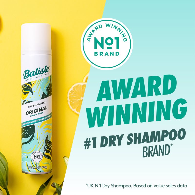 Batiste Original Refreshing, Oil-absorbing Dry Shampoo 200 Ml