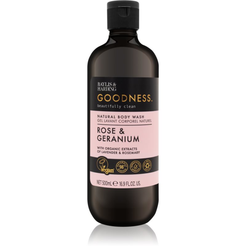 Baylis & Harding Goodness Rose & Geranium Duschgel mit Blumenduft 500 ml