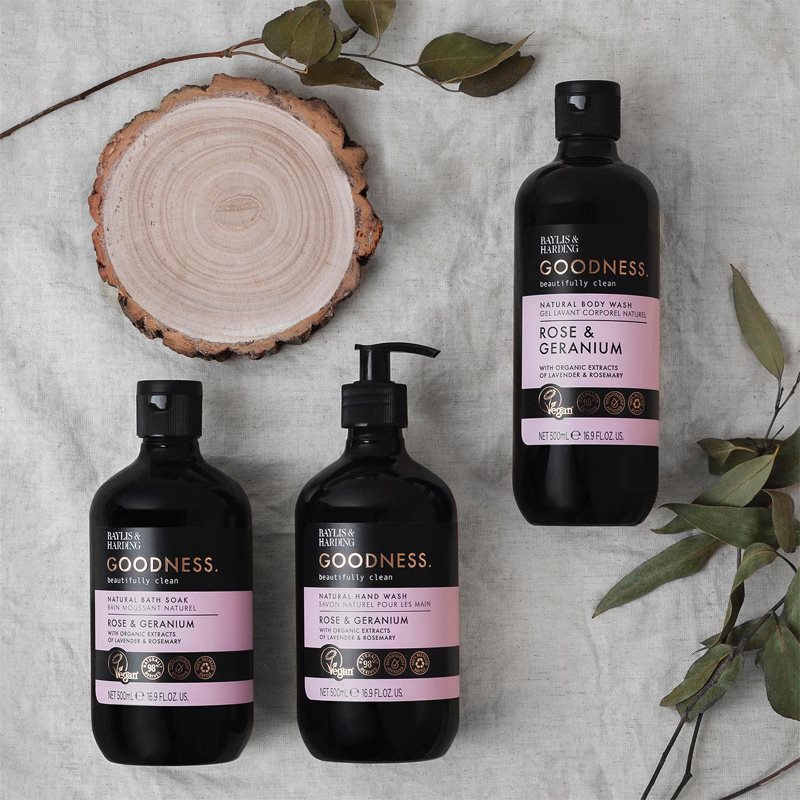 Thumbnail - Baylis & Harding Goodness Rose & Geranium Duschgel mit Blumenduft 500 ml