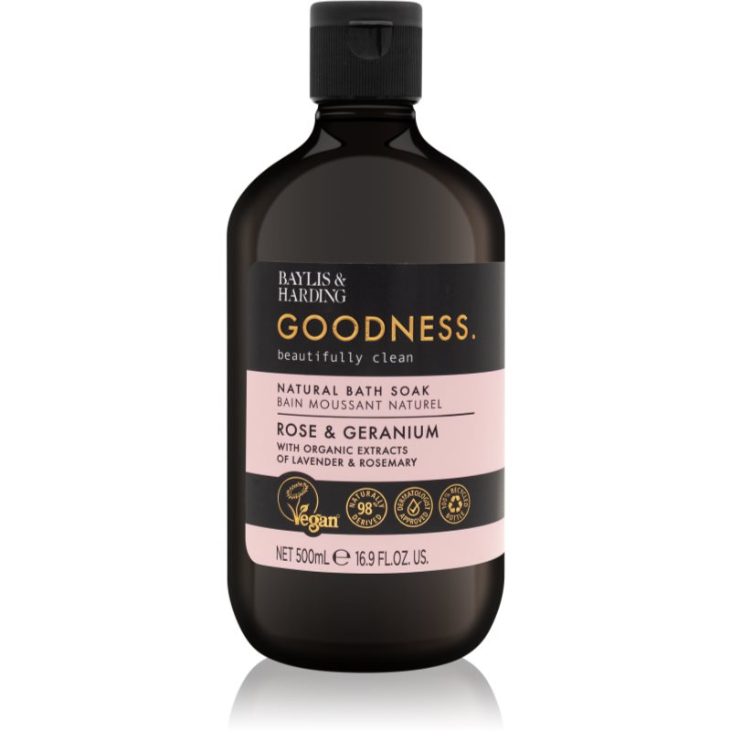 Baylis & Harding Baylis & Harding Goodness Rose & Geranium αφρόλουτρο μπάνιου με άρωμα λουλουδιών 500 ml