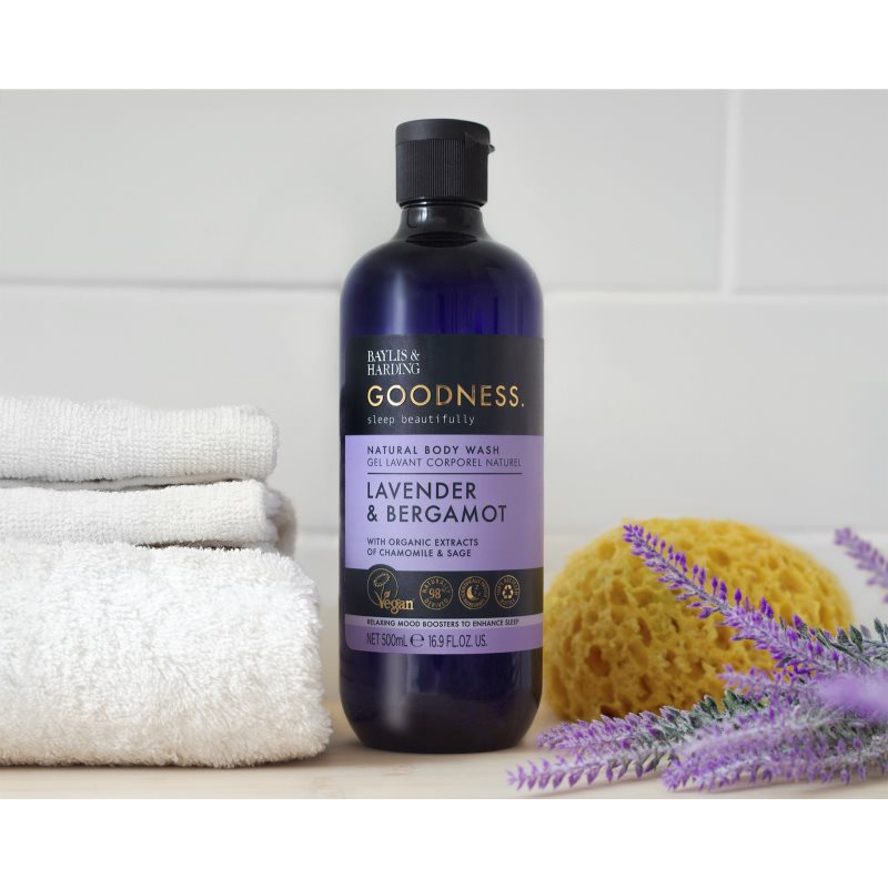 Baylis & Harding Goodness Sleep Beautifully Stress Relief Shower Gel For Better Sleep Lavender & Bergamot 500 Ml