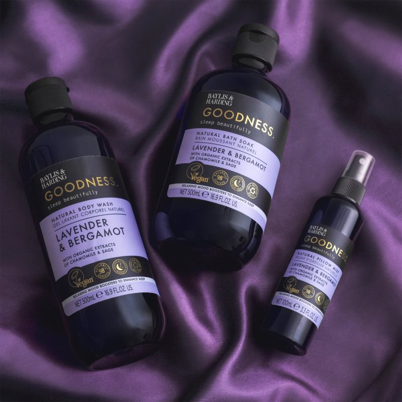 Baylis & Harding Goodness Sleep Beautifully Stress Relief Shower Gel For Better Sleep Lavender & Bergamot 500 Ml