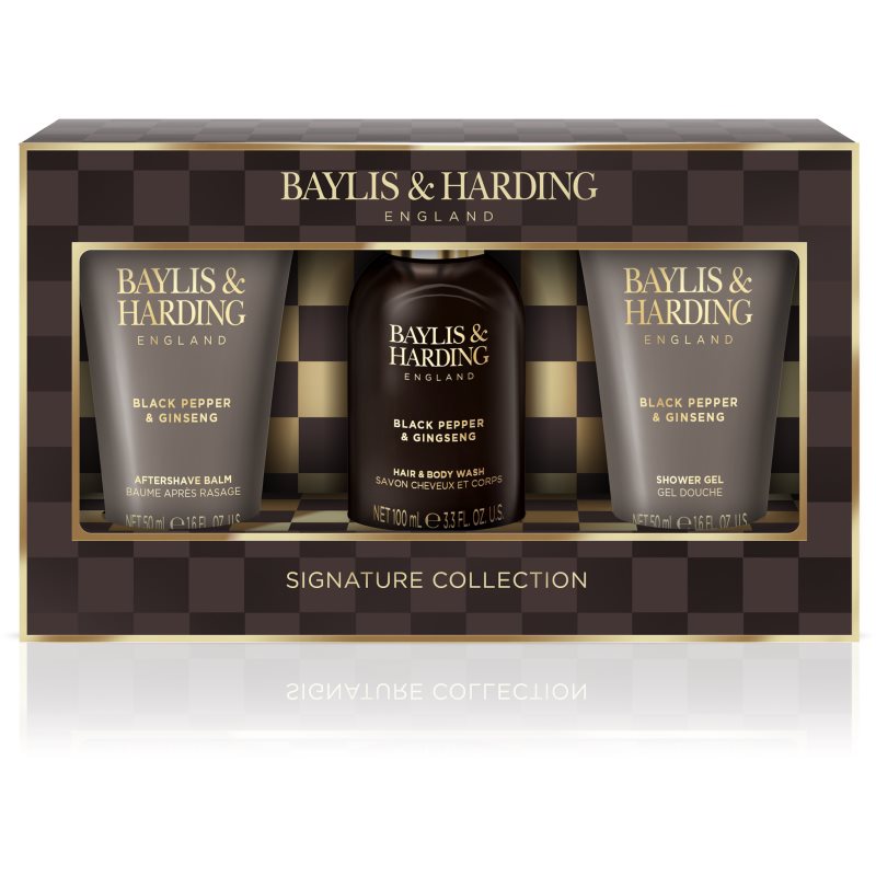 Baylis & Harding Black Pepper & Ginseng dárková sada na obličej, tělo a vlasy pro muže Mini Trio