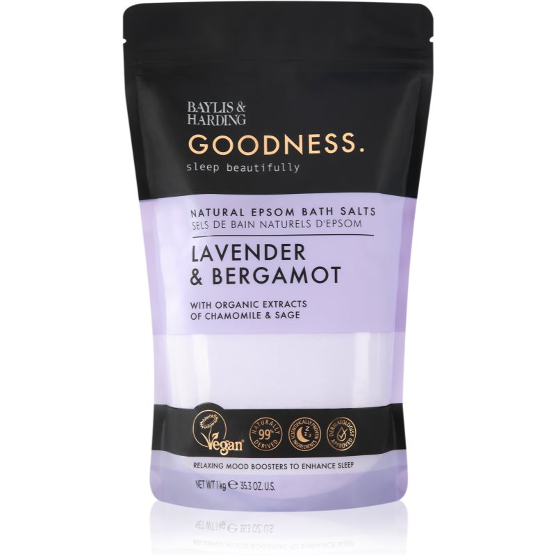 Baylis & Harding Goodness Sleep Beautifully sol za kopel s sivko 1 kg