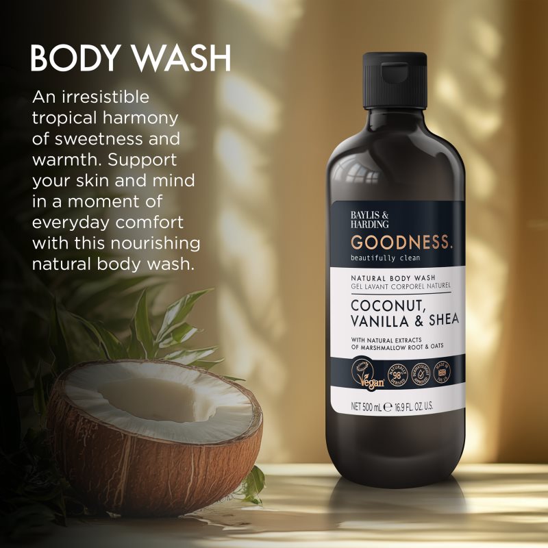 Baylis & Harding Goodness Coconut, Vanilla & Shea přírodní sprchový gel 500 ml (obrázek 3)