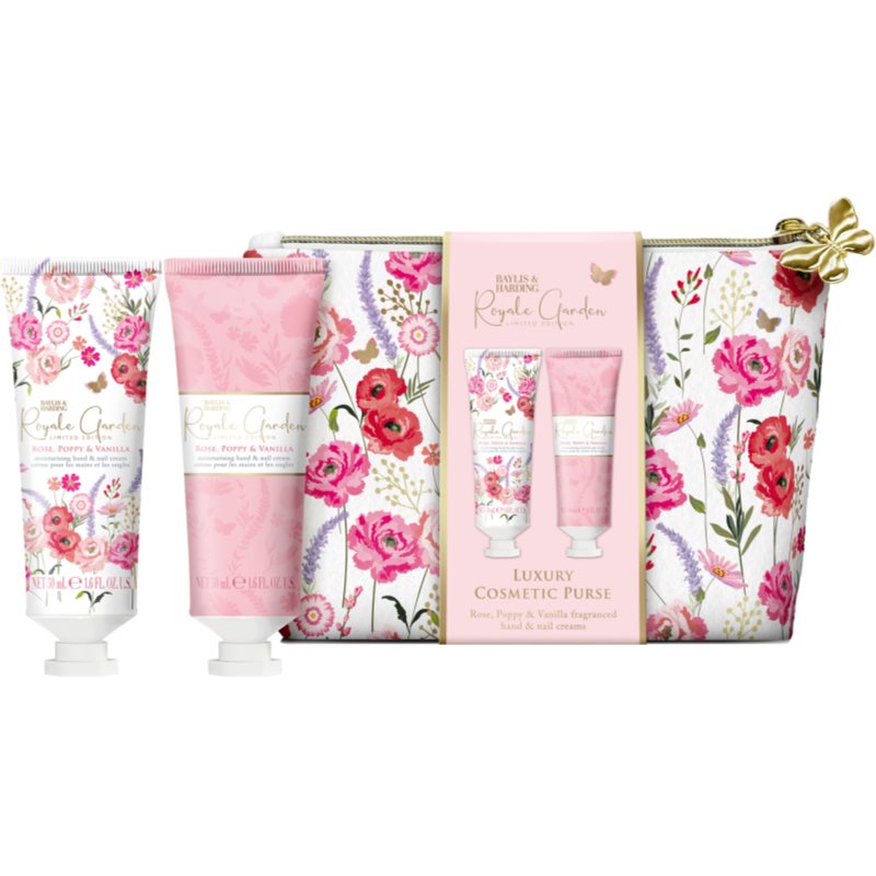 Baylis & Harding Royale Garden Rose, Poppy & Vanilla darilni set kozmetična torbica