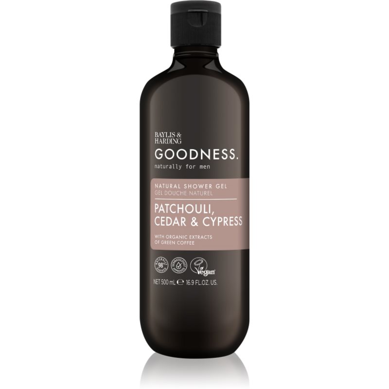 Baylis & Harding Goodness Patchouli, Cedar & Cypress gel za prhanje za moške 500 ml