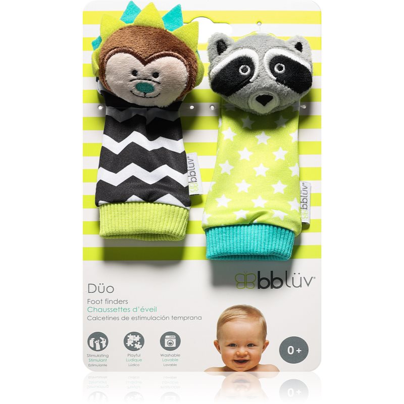 BBLÜV Düo chrastící ponožky Hedgehog / Racoon 2 ks