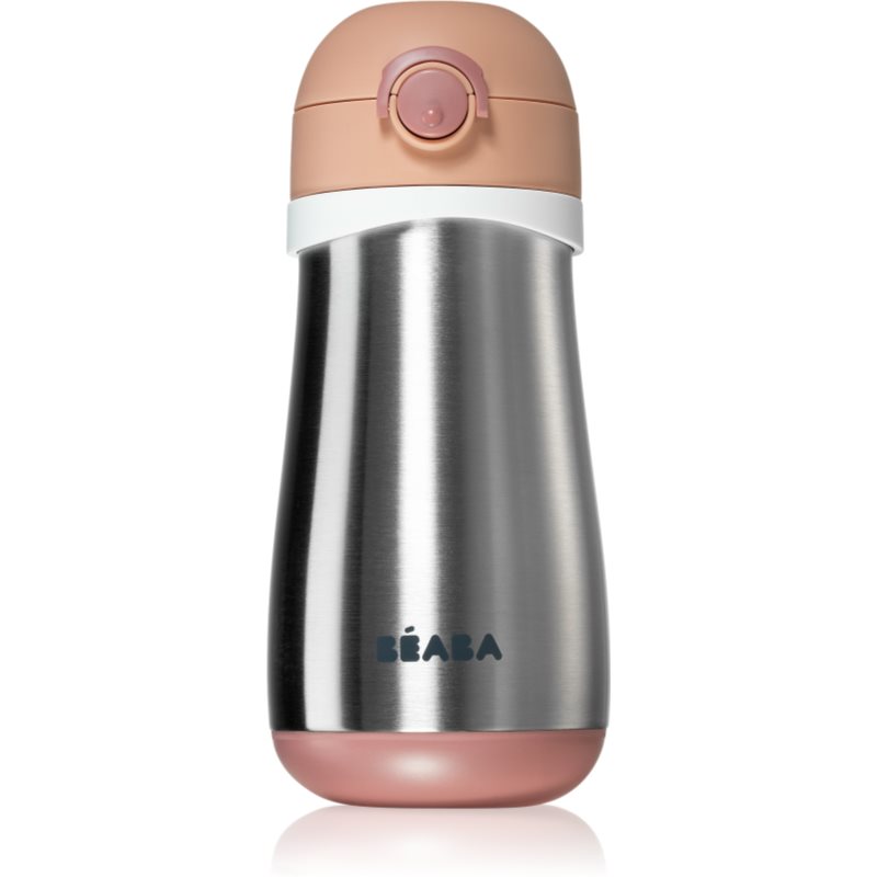 Beaba Stainless Steel Bottle With Handle termosz bögre Old Pink 350 ml