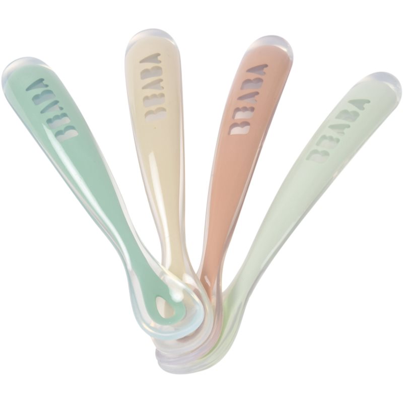 Beaba Silicone Spoon Set лъжичка Natural 4m  4 бр.
