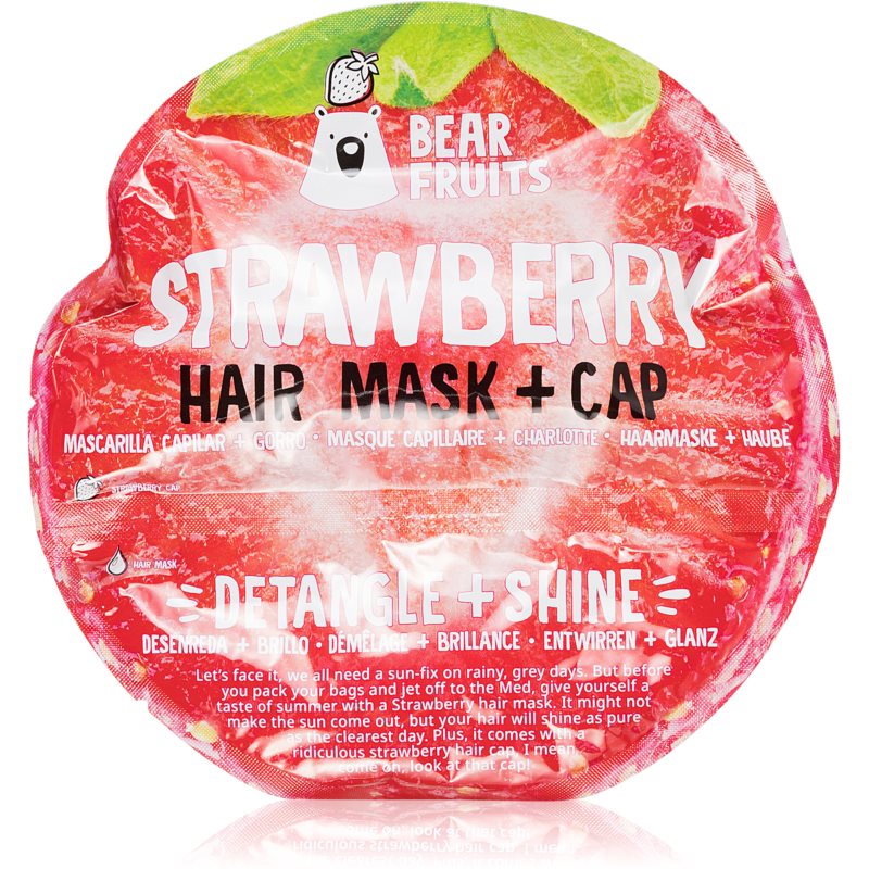 Bear Fruits Strawberry plaukų kaukė plaukų blizgesiui ir švelnumui užtikrinti