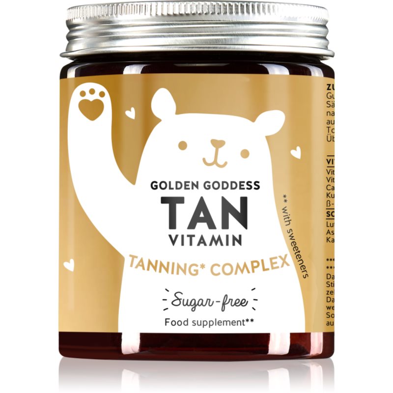 Bears With Benefits Golden Goddess Tan Vitamin gummybeertjes voor Ondersteuning van Bruining 60 st