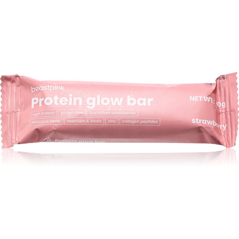 BeastPink Protein Glow Bar proteinová tyčinka s kolagenem příchuť Strawberry 40 g koupíte na Notino.cz