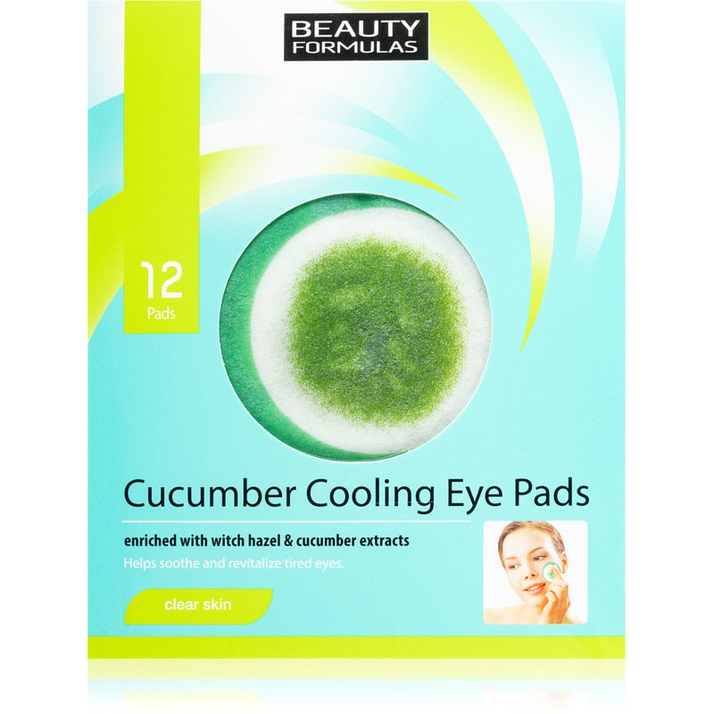 Beauty Formulas Clear Skin Cucumber Cooling regeneruojamoji kaukė akių sričiai 12 vnt.