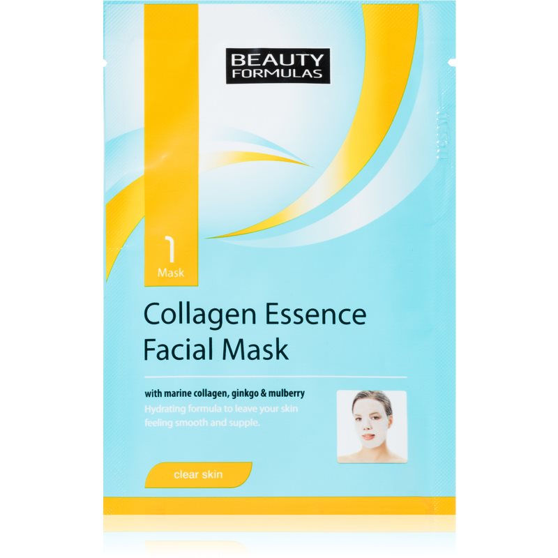 Beauty Formulas Clear Skin Collagen Essence kolageno kaukė su atgaivinančiu efektu 1 vnt.
