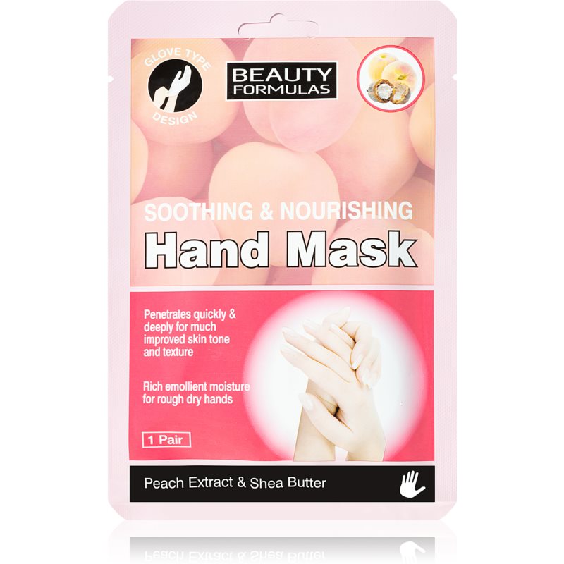 Beauty Formulas Soothing & Nourishing regenerační maska na ruce ve formě rukavic 1 ks