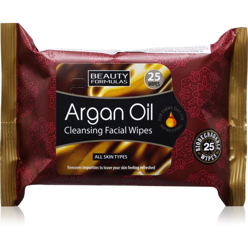 Beauty Formulas Argan Oil мокри почистващи кърпички 25 бр.