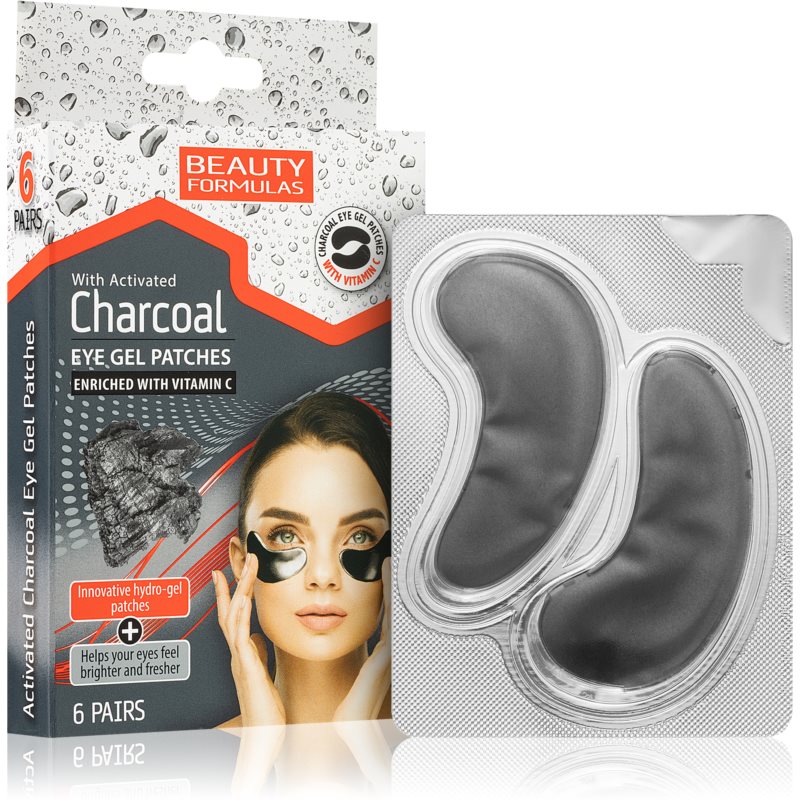 Beauty Formulas Charcoal hidrogél maszk a szem körül aktív szénnel 6 db