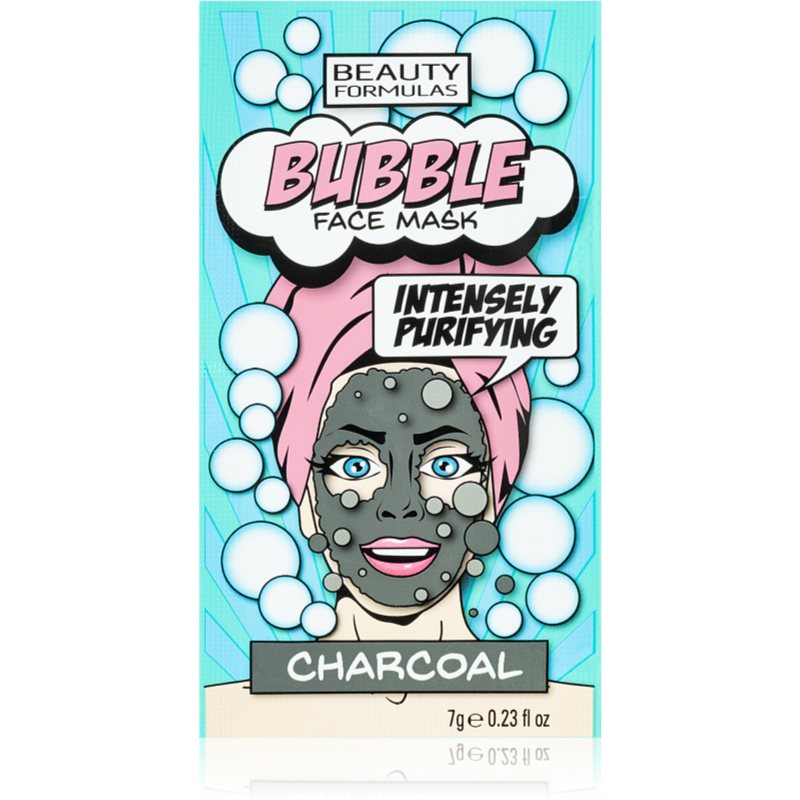 Beauty Formulas Bubble Charcoal valomoji veido kaukė su aktyvintosiomis anglimis 7 g