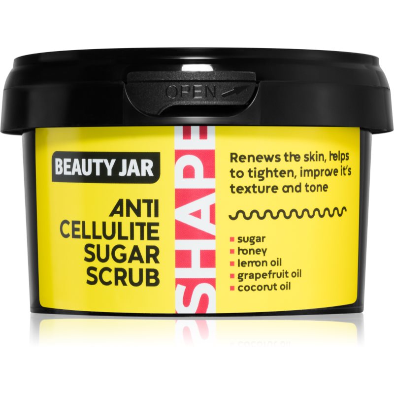 Beauty Jar Shape cukrový telový peeling proti celulitíde 250 g