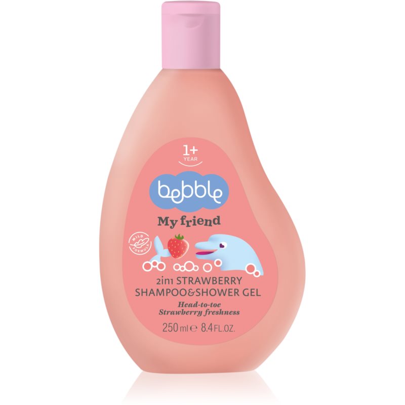 Bebble Strawberry Shampoo & Shower Gel šampūnas ir dušo želė „du viename“ vaikams 250 ml