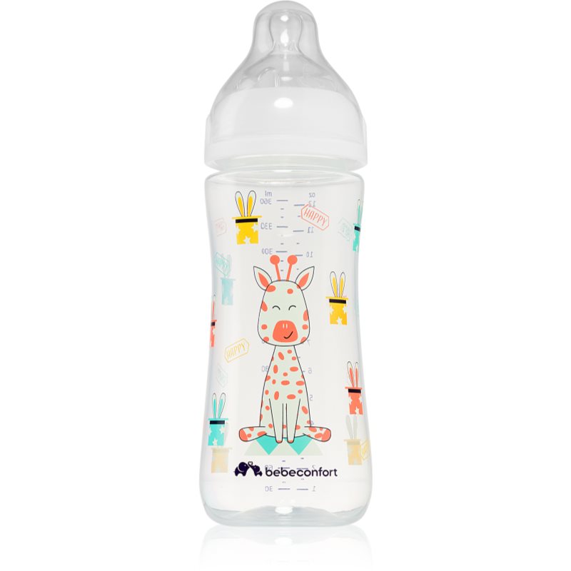 E-shop Bebeconfort Emotion White kojenecká láhev Giraffe 6m + 360 ml
