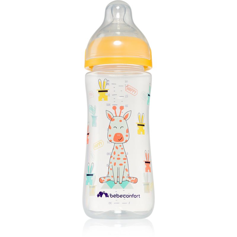 Bebeconfort Emotion Yellow пляшечка для годування Giraffe 6 M+ 360 мл