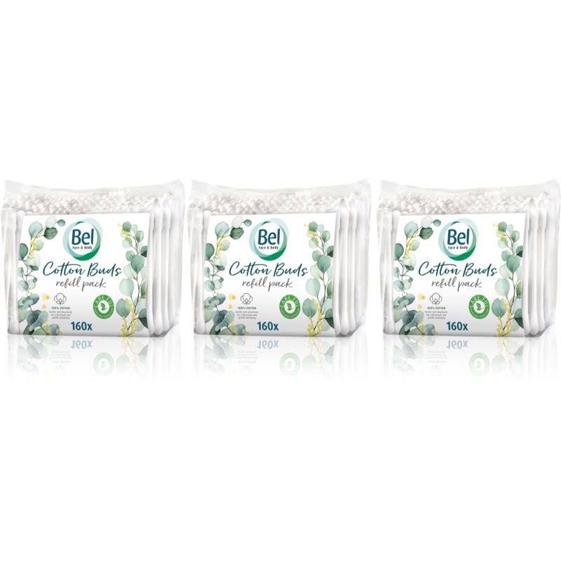 Bel Face & Body Cotton Buds vatové tyčinky výhodné balení 3x160 ks