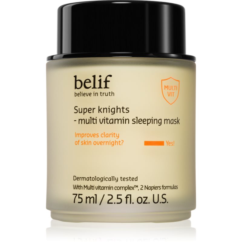 belif Super Knights Multi Vitamin Mask intenzivní noční maska pro rychlou regeneraci suché a dehydrované pleti pro všechny typy pleti 75 ml