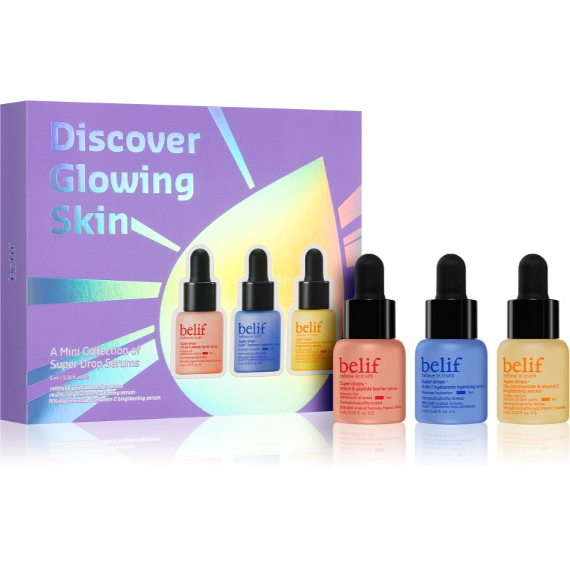 belif Super Drops Discover Glow Skin Kit Gift Set voor Perfecte Huid
