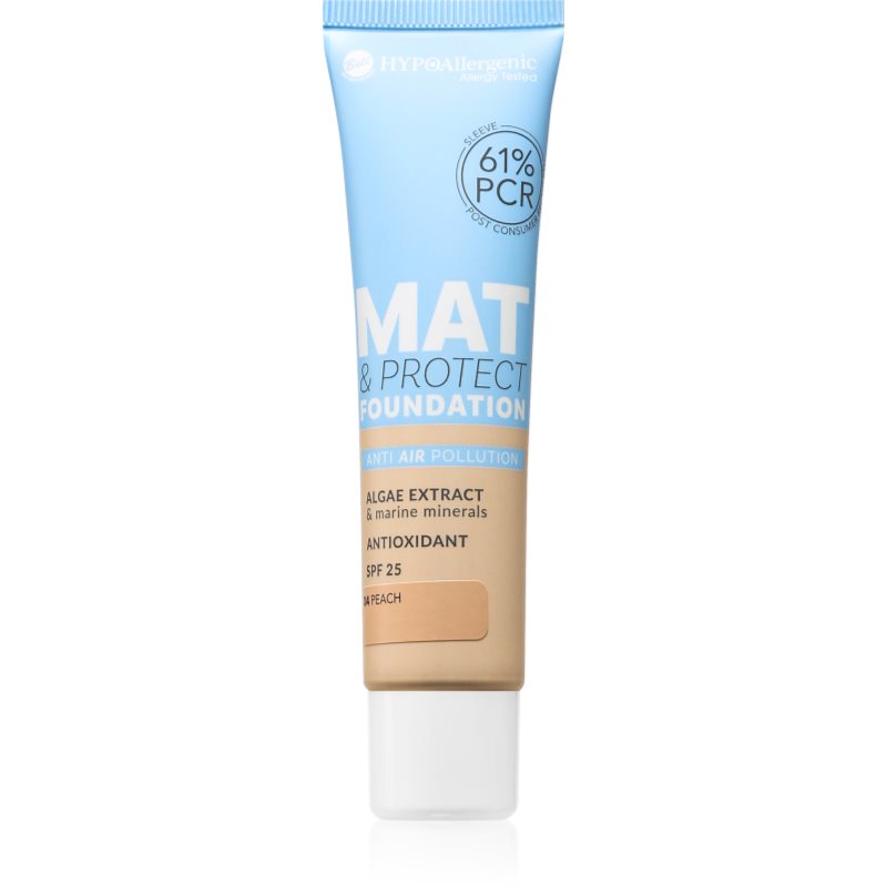 Bell Hypoallergenic Mat & Protect dlouhotrvající matující make-up SPF 25 odstín 04 Peach 30 g