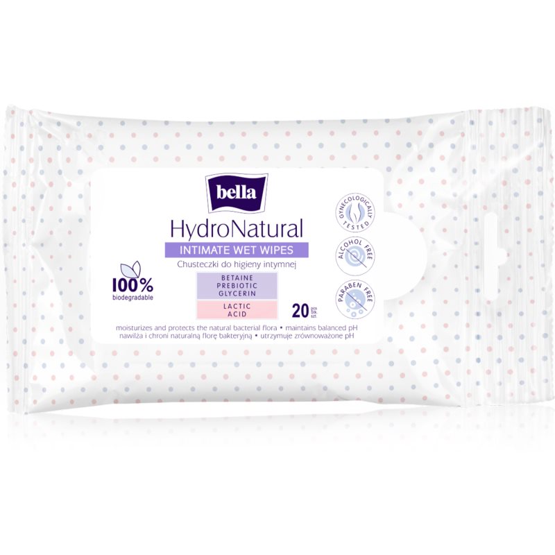 BELLA HydroNatural Wet Wipes For Intimate Hygiene 20 Pc