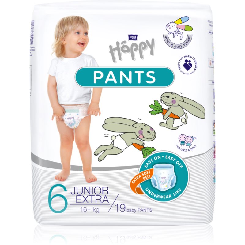 Bella Baby Happy Pants Size 6 Junior Extra jednorázové plenkové kalhotky 16kg+ 19 ks